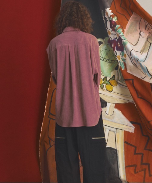 MAISON SPECIAL（メゾンスペシャル）の「《UNISEX》11Waleコーデュロイプライムオーバーレギュラーカラーシャツ/11Wale Corduroy Prime-Over Regular Collar Shirt【MAISON SPECIAL/メゾンスペシャル】（シャツ/ブラウス・メンズ・ブラック/ピンク/ブラウン/グレイッシュベージュ・0/1/2）」の22枚目の写真