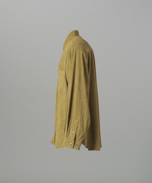 MAISON SPECIAL（メゾンスペシャル）の「《UNISEX》11Waleコーデュロイプライムオーバーレギュラーカラーシャツ/11Wale Corduroy Prime-Over Regular Collar Shirt【MAISON SPECIAL/メゾンスペシャル】（シャツ/ブラウス・メンズ・ブラック/ピンク/ブラウン/グレイッシュベージュ・0/1/2）」の11枚目の写真