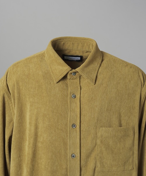 MAISON SPECIAL（メゾンスペシャル）の「《UNISEX》11Waleコーデュロイプライムオーバーレギュラーカラーシャツ/11Wale Corduroy Prime-Over Regular Collar Shirt【MAISON SPECIAL/メゾンスペシャル】（シャツ/ブラウス・メンズ・ブラック/ピンク/ブラウン/グレイッシュベージュ・0/1/2）」の9枚目の写真