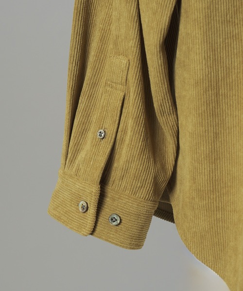 MAISON SPECIAL（メゾンスペシャル）の「《UNISEX》11Waleコーデュロイプライムオーバーレギュラーカラーシャツ/11Wale Corduroy Prime-Over Regular Collar Shirt【MAISON SPECIAL/メゾンスペシャル】（シャツ/ブラウス・メンズ・ブラック/ピンク/ブラウン/グレイッシュベージュ・0/1/2）」の7枚目の写真