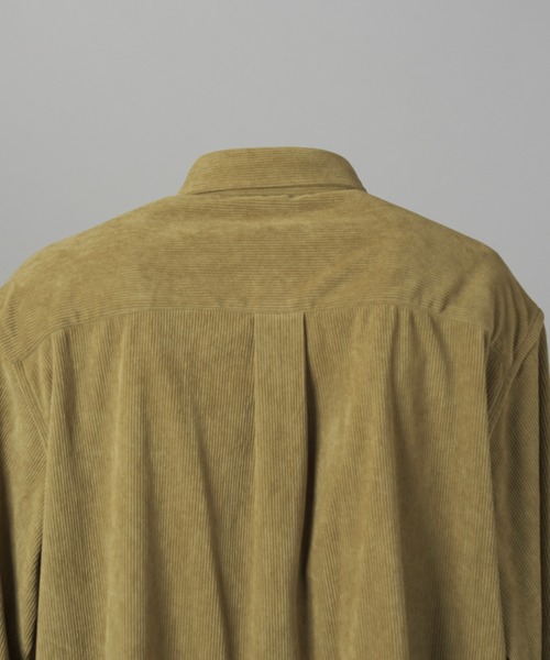 MAISON SPECIAL（メゾンスペシャル）の「《UNISEX》11Waleコーデュロイプライムオーバーレギュラーカラーシャツ/11Wale Corduroy Prime-Over Regular Collar Shirt【MAISON SPECIAL/メゾンスペシャル】（シャツ/ブラウス・メンズ・ブラック/ピンク/ブラウン/グレイッシュベージュ・0/1/2）」の6枚目の写真
