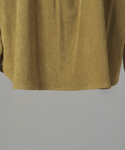 MAISON SPECIAL（メゾンスペシャル）の「《UNISEX》11Waleコーデュロイプライムオーバーレギュラーカラーシャツ/11Wale Corduroy Prime-Over Regular Collar Shirt【MAISON SPECIAL/メゾンスペシャル】（シャツ/ブラウス・メンズ・ブラック/ピンク/ブラウン/グレイッシュベージュ・0/1/2）」の5枚目の写真