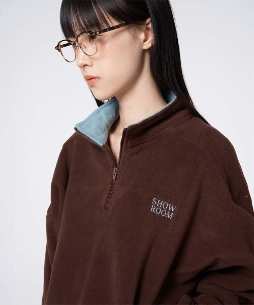 320SHOWROOM(320ショールーム)の「ツートーンフリースハーフジッププルオーバー ブラウン(Tシャツ/カットソー・レディース・ブラウン・FREE)」の2枚目の写真
