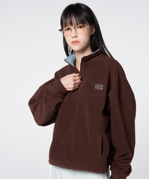 320SHOWROOM(320ショールーム)の「ツートーンフリースハーフジッププルオーバー ブラウン(Tシャツ/カットソー・レディース・ブラウン・FREE)」の4枚目の写真