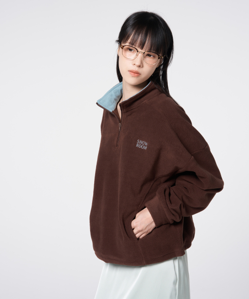 320SHOWROOM(320ショールーム)の「ツートーンフリースハーフジッププルオーバー ブラウン(Tシャツ/カットソー・レディース・ブラウン・FREE)」の5枚目の写真