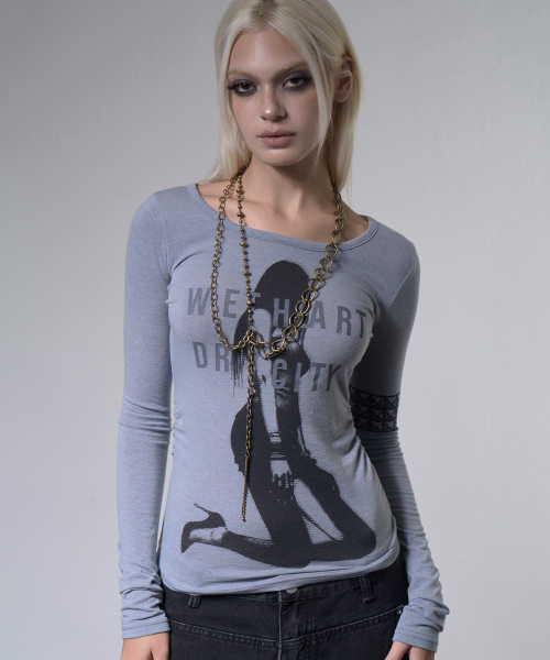 FANCY CLUB（ファンシークラブ）の「ドライシティロングスリーブ (HEATHER BLUE) F26ZB529（Tシャツ/カットソー・レディース・その他・FREE）」の2枚目の写真