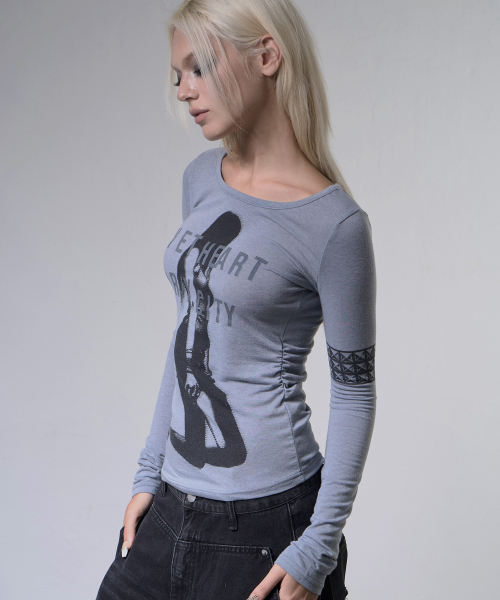 FANCY CLUB（ファンシークラブ）の「ドライシティロングスリーブ (HEATHER BLUE) F26ZB529（Tシャツ/カットソー・レディース・その他・FREE）」の3枚目の写真
