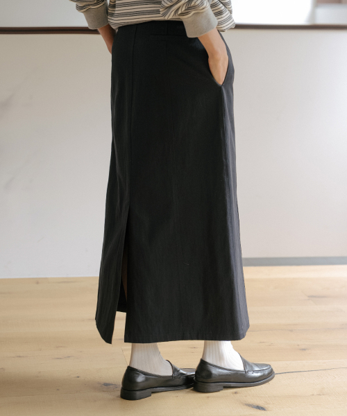 TILL I DIE（ティルアイダイ）の「Bio wash cotton maxi skirt [TIFA06SK04]_Navy（スカート・レディース・ネイビー・SMALL/MEDIUM）」の2枚目の写真