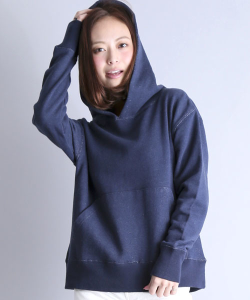 Denime（ドゥニーム）の「INDIGOLIKE SWEAT PARKA/インディゴライクスウェットパーカー（パーカー・レディース・ネイビー/ブルー・FREE）」の3枚目の写真