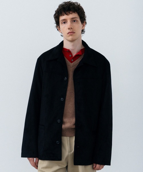 LURAKU(ルラク)の「【LURAKU】Synthetic Suede Coverall Jacket / シンセティックスエードカバーオールジャケット(カバーオール・メンズ・ブラック/ブラウン・LARGE/MEDIUM/SMALL)」の3枚目の写真
