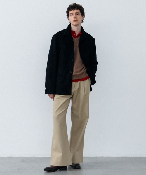 LURAKU(ルラク)の「【LURAKU】Synthetic Suede Coverall Jacket / シンセティックスエードカバーオールジャケット(カバーオール・メンズ・ブラック/ブラウン・LARGE/MEDIUM/SMALL)」の7枚目の写真