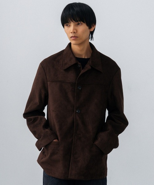 LURAKU(ルラク)の「【LURAKU】Synthetic Suede Coverall Jacket / シンセティックスエードカバーオールジャケット(カバーオール・メンズ・ブラック/ブラウン・LARGE/MEDIUM/SMALL)」の18枚目の写真