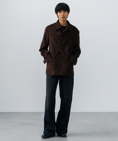 LURAKU(ルラク)の「【LURAKU】Synthetic Suede Coverall Jacket / シンセティックスエードカバーオールジャケット(カバーオール・メンズ・ブラック/ブラウン・LARGE/MEDIUM/SMALL)」の19枚目の写真