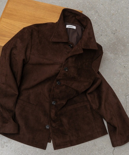 LURAKU(ルラク)の「【LURAKU】Synthetic Suede Coverall Jacket / シンセティックスエードカバーオールジャケット(カバーオール・メンズ・ブラック/ブラウン・LARGE/MEDIUM/SMALL)」の20枚目の写真