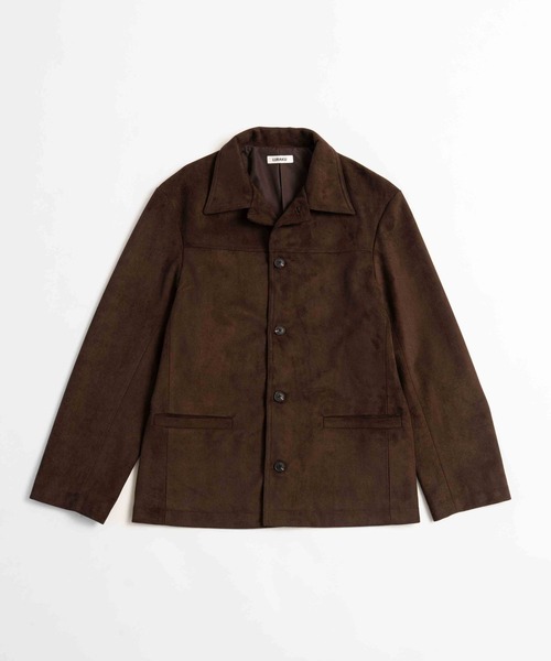 LURAKU(ルラク)の「【LURAKU】Synthetic Suede Coverall Jacket / シンセティックスエードカバーオールジャケット(カバーオール・メンズ・ブラック/ブラウン・LARGE/MEDIUM/SMALL)」の12枚目の写真