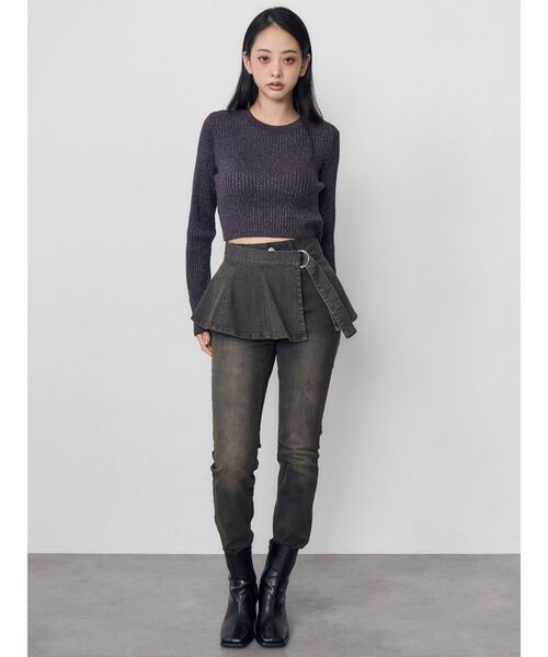 MURUA(ムルーア)の「2WAYペプラムデニムパンツ 冬服(デニムパンツ・レディース・ブルー/ブラック・2/1)」の3枚目の写真