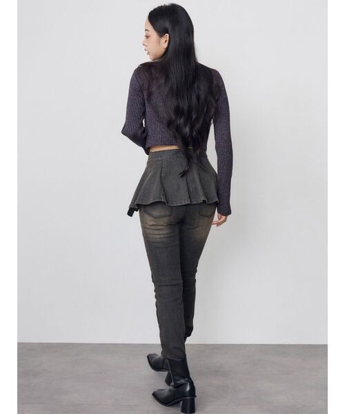 MURUA(ムルーア)の「2WAYペプラムデニムパンツ 冬服(デニムパンツ・レディース・ブルー/ブラック・2/1)」の6枚目の写真