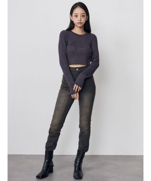 MURUA(ムルーア)の「2WAYペプラムデニムパンツ 冬服(デニムパンツ・レディース・ブルー/ブラック・2/1)」の11枚目の写真