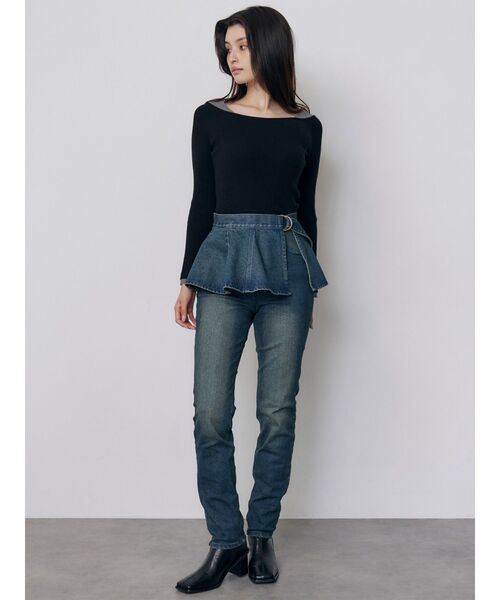 MURUA(ムルーア)の「2WAYペプラムデニムパンツ 冬服(デニムパンツ・レディース・ブルー/ブラック・2/1)」の15枚目の写真