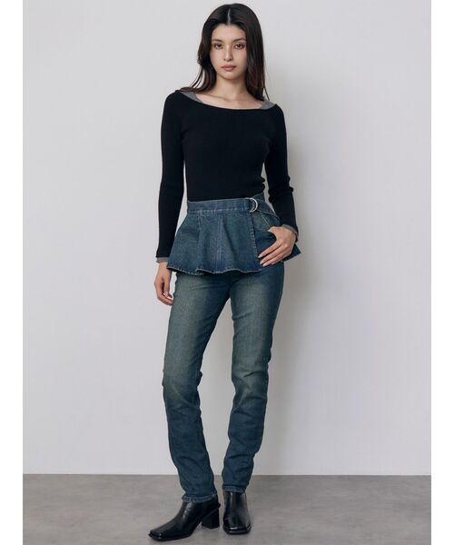 MURUA(ムルーア)の「2WAYペプラムデニムパンツ 冬服(デニムパンツ・レディース・ブルー/ブラック・2/1)」の16枚目の写真