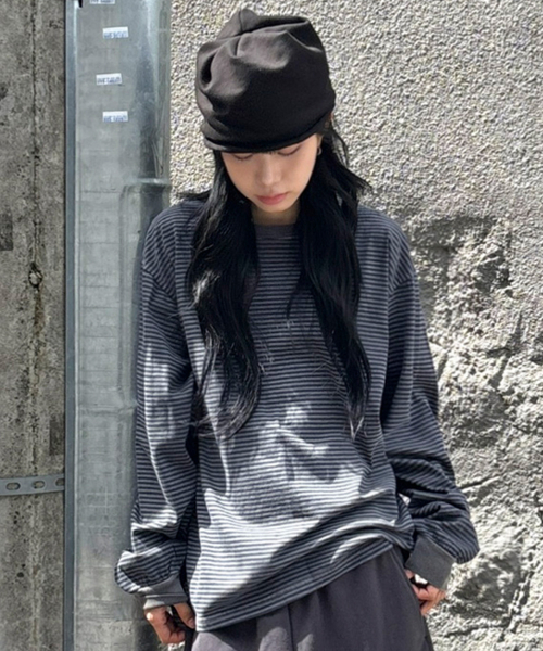 SCALLYWAG（スカリーワグ）の「ウォッシュドストライプロングスリーブ[ブルー]（Tシャツ/カットソー・レディース・その他・MEDIUM/LARGE）」の6枚目の写真