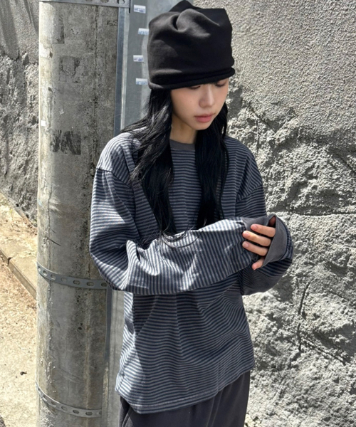 SCALLYWAG（スカリーワグ）の「ウォッシュドストライプロングスリーブ[ブルー]（Tシャツ/カットソー・レディース・その他・MEDIUM/LARGE）」の7枚目の写真