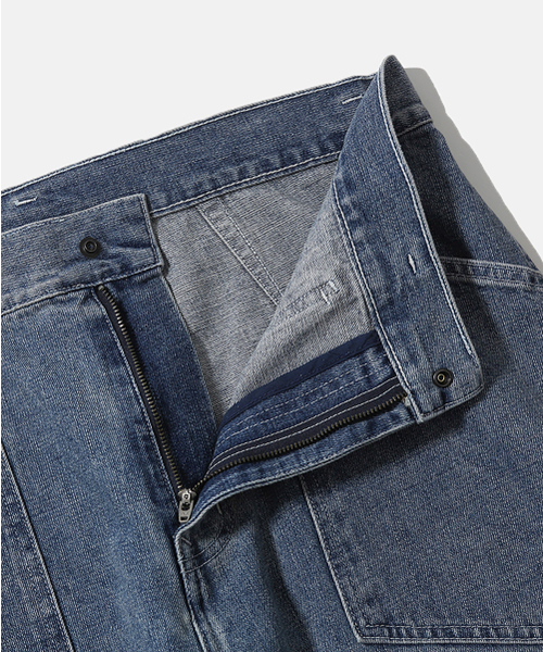MOIF(モイフ)の「ワイド M35 デニムパンツ / ブリーチドインディゴ(デニムパンツ・メンズ・その他・1(S)/2(M)/3(L))」の6枚目の写真