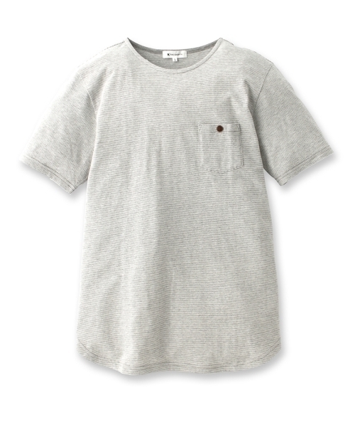 THE SHOP TK （ザ ショップ ティーケー ）の「ラウンド裾プルオーバー（Tシャツ/カットソー・メンズ・グレー/ブラック・02/03/04）」の2枚目の写真