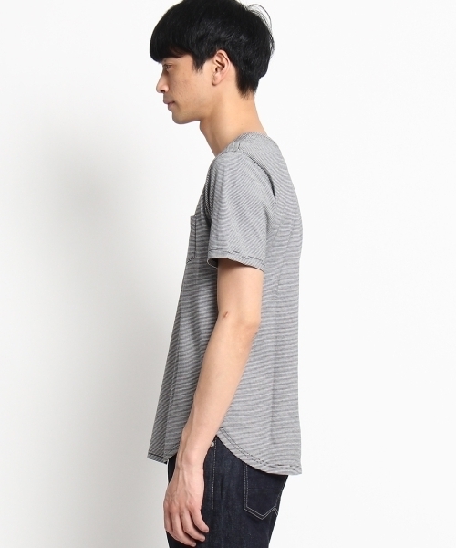 THE SHOP TK （ザ ショップ ティーケー ）の「ラウンド裾プルオーバー（Tシャツ/カットソー・メンズ・グレー/ブラック・02/03/04）」の6枚目の写真