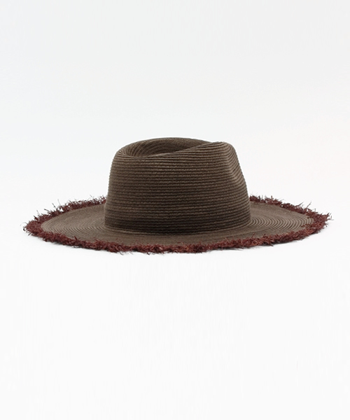 GLOBAL WORK（グローバルワーク）の「フリンジツバヒロハット/710496（ハット・レディース・ダークグレー/ホワイト/ダークブラウン・FREE）」の6枚目の写真