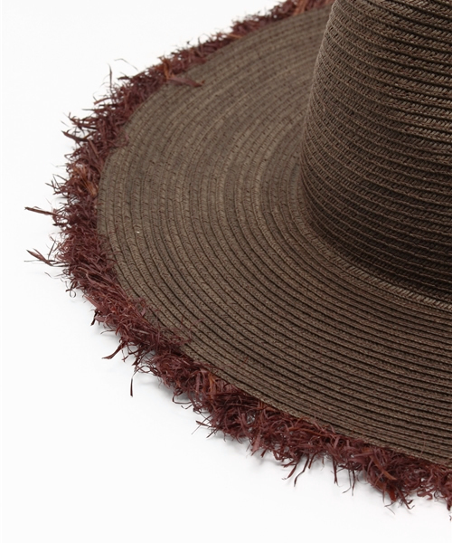 GLOBAL WORK（グローバルワーク）の「フリンジツバヒロハット/710496（ハット・レディース・ダークグレー/ホワイト/ダークブラウン・FREE）」の7枚目の写真