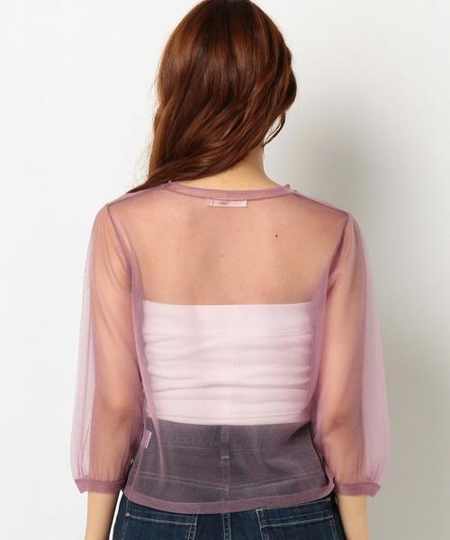 Another Edition（アナザーエディション）の「シースループルオーバー/AEMBC Ny/P シースルー PO◆（Tシャツ/カットソー・レディース・ブラック/ベージュ/ライラック・FREE）」の8枚目の写真