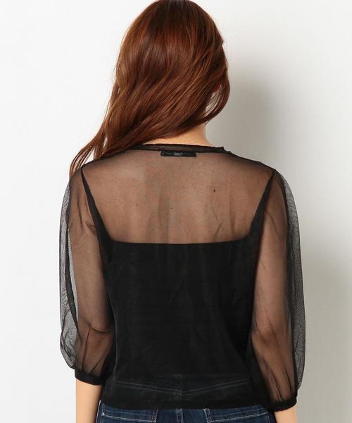 Another Edition（アナザーエディション）の「シースループルオーバー/AEMBC Ny/P シースルー PO◆（Tシャツ/カットソー・レディース・ブラック/ベージュ/ライラック・FREE）」の7枚目の写真