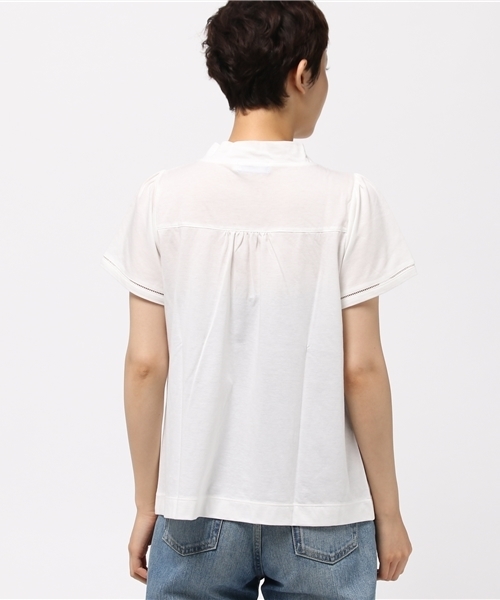 BLUE LABEL CRESTBRIDGE（ブルーレーベルクレストブリッジ）の「ボウタイ付き　プルオーバー（Tシャツ/カットソー・レディース・ネイビー/オフホワイト/チャコールグレー/ピンク・38）」の7枚目の写真