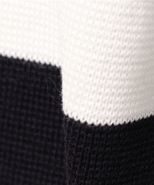 LBC(エルビーシー)の「12Gコットンミラノリブプルオーバー(ニット/セーター・レディース・ネイビー/ベージュ・MEDIUM)」の9枚目の写真