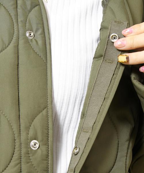 coen（コーエン）の「【手洗いできる】TUFLEX(タフレックス)×Thermore(サーモア)キルティングコート（ミリタリージャケット・レディース・オリーブ/ネイビー・LARGE/MEDIUM）」の15枚目の写真