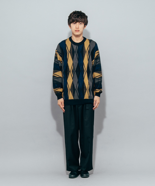 SENSE OF PLACE by URBAN RESEARCH（センスオブプレイスバイアーバンリサーチ）の「アーガイルセーター（ニット/セーター・メンズ・イエロー・MEDIUM/LARGE）」の2枚目の写真