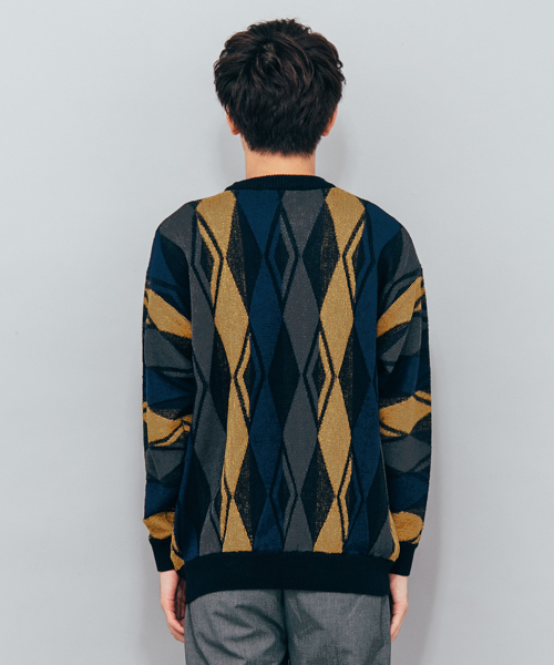 SENSE OF PLACE by URBAN RESEARCH（センスオブプレイスバイアーバンリサーチ）の「アーガイルセーター（ニット/セーター・メンズ・イエロー・MEDIUM/LARGE）」の12枚目の写真