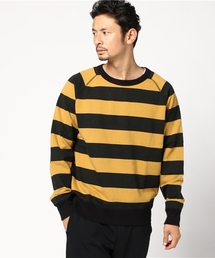 schott | Schott/ショット/PRINT BORDER CREW NECK SWEAT/ボーダー クルーネックスウェット(スウェット)