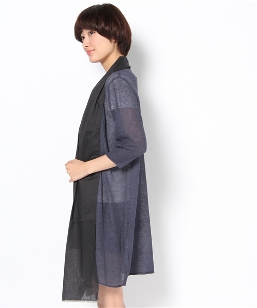 WHO'S WHO gallery（フーズフーギャラリー）の「切替ショールカーデ（カーディガン/ボレロ・レディース・ベージュ/カーキ/ネイビー・FREE）」の6枚目の写真