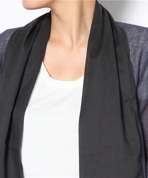 WHO'S WHO gallery（フーズフーギャラリー）の「切替ショールカーデ（カーディガン/ボレロ・レディース・ベージュ/カーキ/ネイビー・FREE）」の4枚目の写真