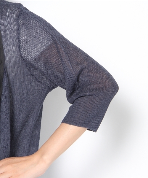 WHO'S WHO gallery（フーズフーギャラリー）の「切替ショールカーデ（カーディガン/ボレロ・レディース・ベージュ/カーキ/ネイビー・FREE）」の7枚目の写真