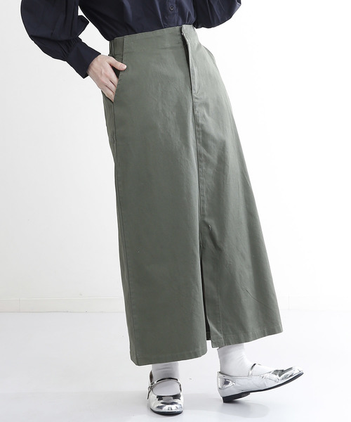 MERLOT（メルロー）の「フロントスリットペンシルスカート1391（スカート・レディース・グレー/ベージュ/カーキ/ブラック・FREE）」の4枚目の写真