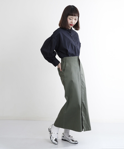 MERLOT（メルロー）の「フロントスリットペンシルスカート1391（スカート・レディース・グレー/ベージュ/カーキ/ブラック・FREE）」の18枚目の写真