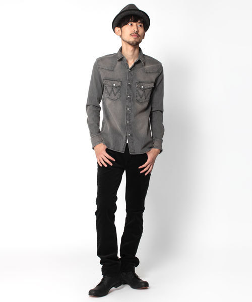 NANO universe（ナノユニバース）の「別注ストレッチデニムシャツ（シャツ/ブラウス・メンズ・グレー/ブルー/インディゴブルー・SMALL/MEDIUM/LARGE）」の13枚目の写真