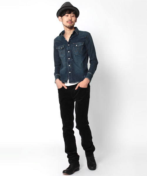 NANO universe（ナノユニバース）の「別注ストレッチデニムシャツ（シャツ/ブラウス・メンズ・グレー/ブルー/インディゴブルー・SMALL/MEDIUM/LARGE）」の14枚目の写真