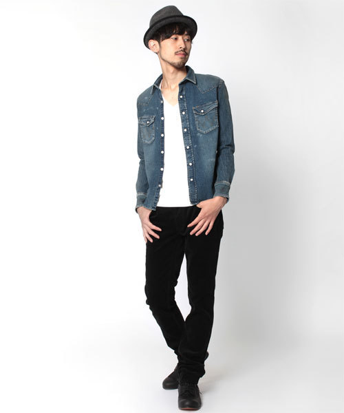 NANO universe（ナノユニバース）の「別注ストレッチデニムシャツ（シャツ/ブラウス・メンズ・グレー/ブルー/インディゴブルー・SMALL/MEDIUM/LARGE）」の15枚目の写真