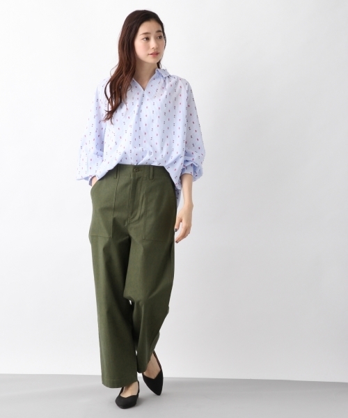 LEPSIM(レプシィム)の「コットンカットドビーシャツLS 778105(シャツ/ブラウス・レディース・ブラック/オフホワイト/イエロー/ストライプ・FREE)」の9枚目の写真