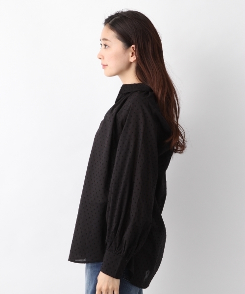 LEPSIM(レプシィム)の「コットンカットドビーシャツLS 778105(シャツ/ブラウス・レディース・ブラック/オフホワイト/イエロー/ストライプ・FREE)」の5枚目の写真