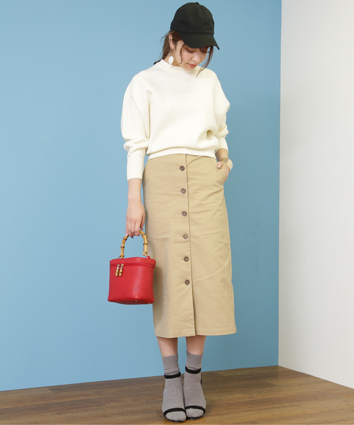 N.（N. Natural Beauty Basic）（エヌエヌナチュラルビューティーベーシック）の「フロントボタンチノタイトマキシスカート（スカート・レディース・ベージュ/カーキ/ネイビー・MEDIUM/SMALL）」の12枚目の写真